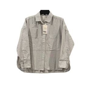 Everlane Boxy Oxford Black/White Button Down Shirt Women’s M Organic Cotton NEW